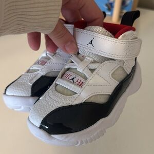 Toddler Jordan White and Black Red Sneakers size 6
